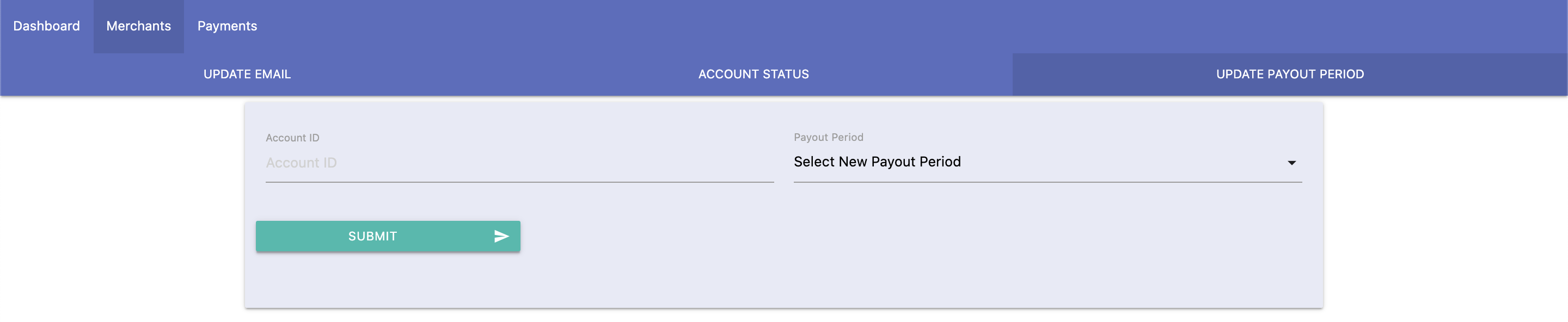 How to update a merchant's payout period from WePay's Partner Center.